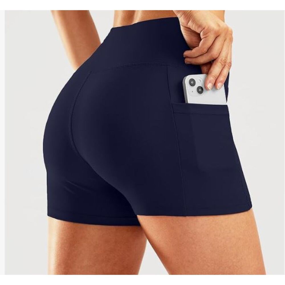Pudolla Navy Swim Shorts XL New With Tags Built-In Brief High Waist Pockets